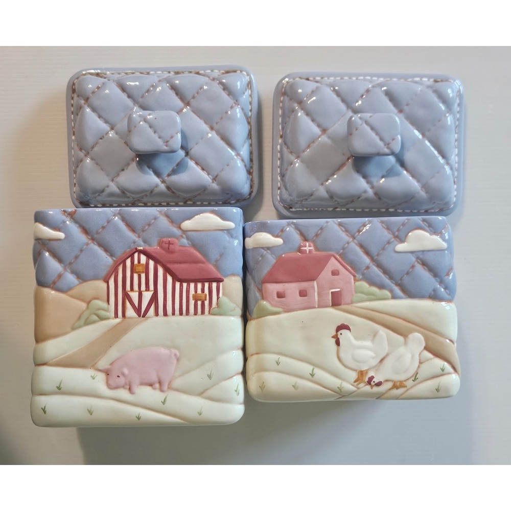 Vintage Farmhouse Chicken-pig House Ceramic Canister – Rustic Country‎ Style